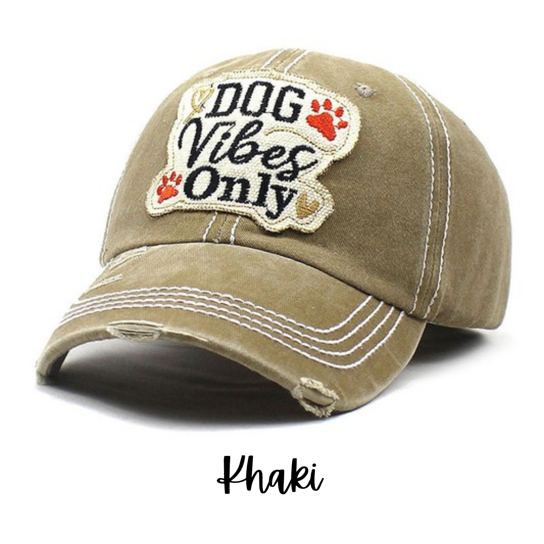 Dog Vibes Only Distressed Baseball Hat