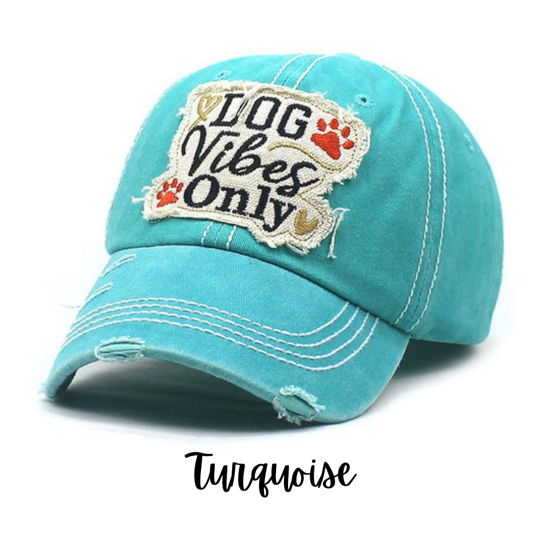 Dog Vibes Only Distressed Baseball Hat