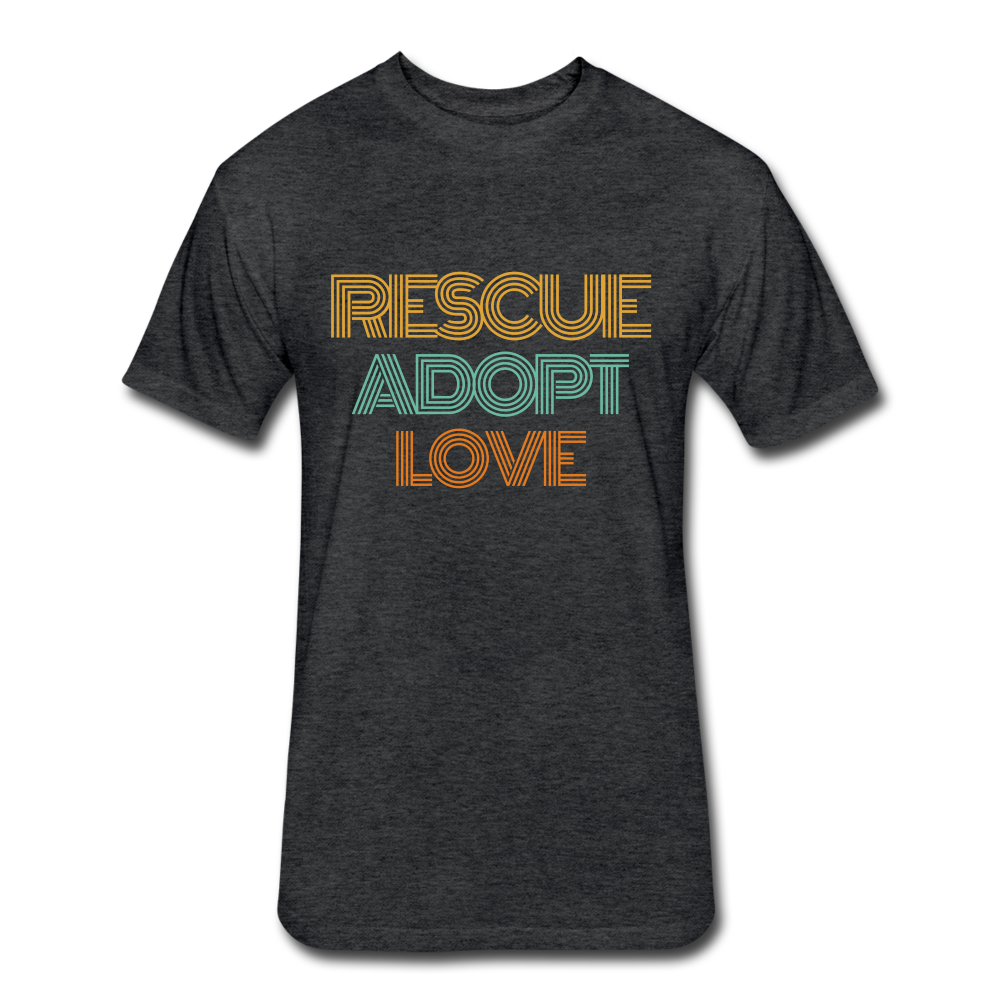 Rescue Adopt Love Tee - heather black