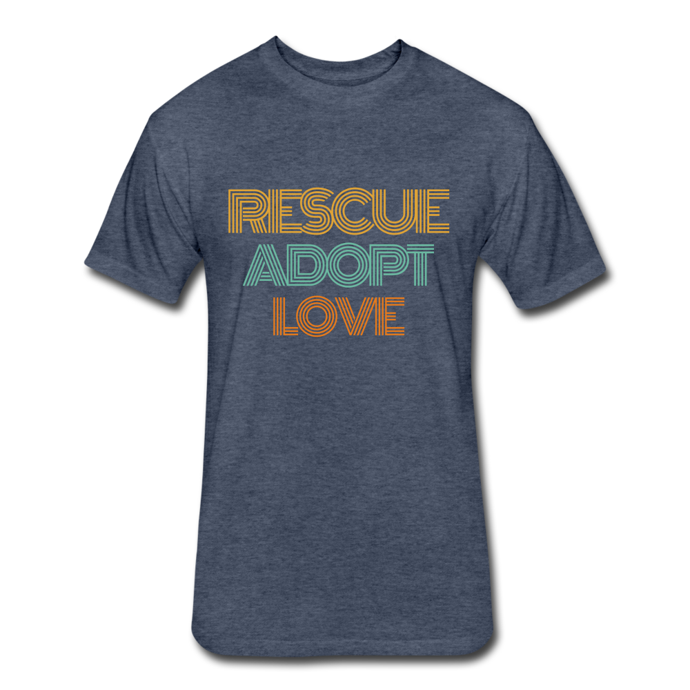 Rescue Adopt Love Tee - heather navy