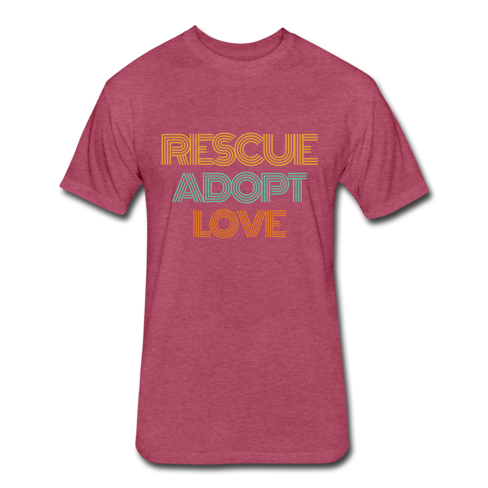 Rescue Adopt Love Tee - heather burgundy