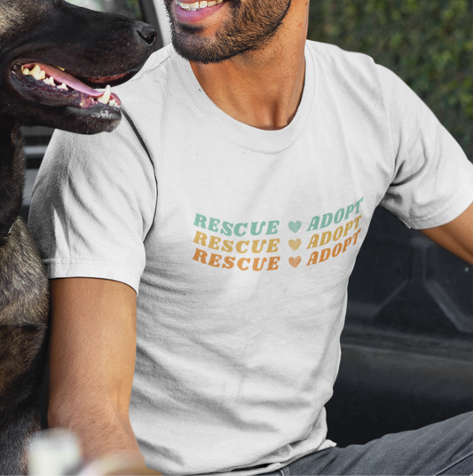 Rescue Adopt Rainbow Tee