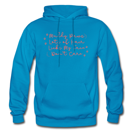 Dog Hair Don't Care Hoodie - turquoise