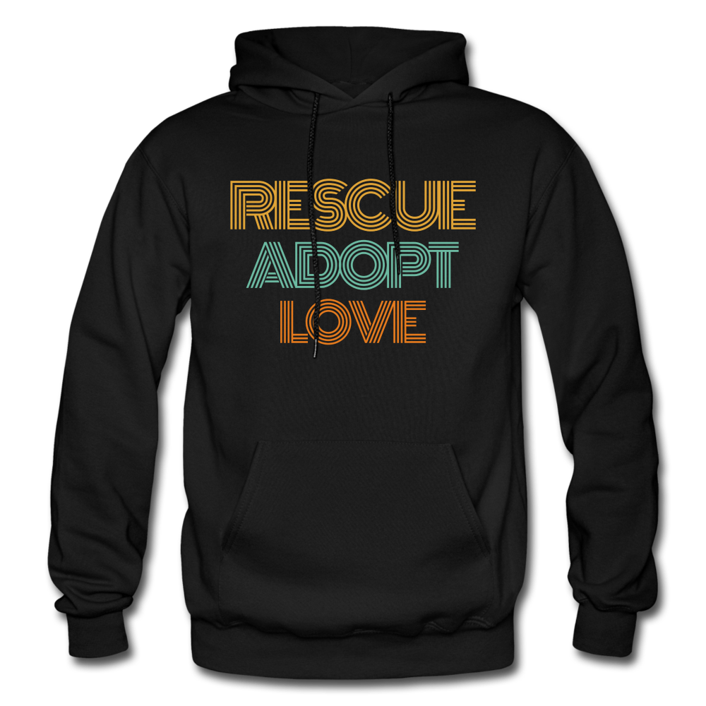 Rescue Adopt Love Hoodie - black