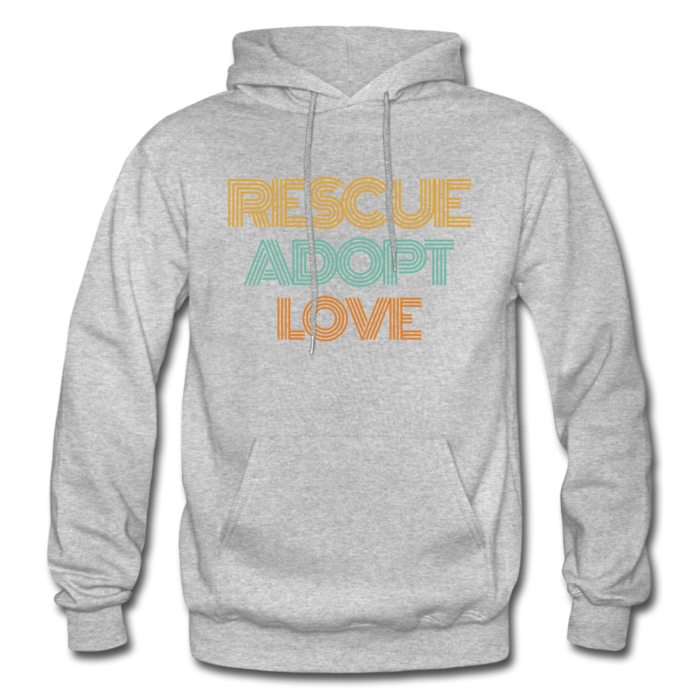 Rescue Adopt Love Hoodie - heather gray