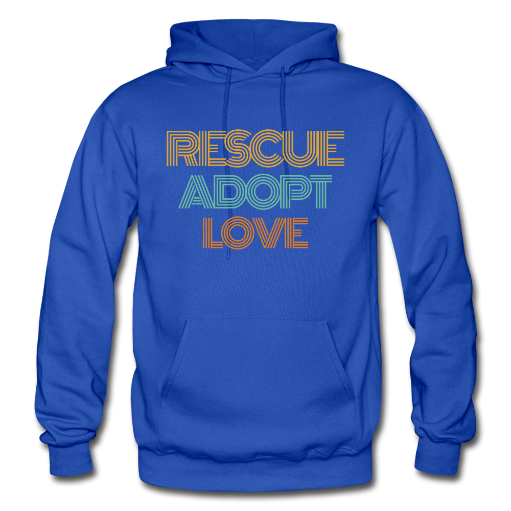 Rescue Adopt Love Hoodie - royal blue