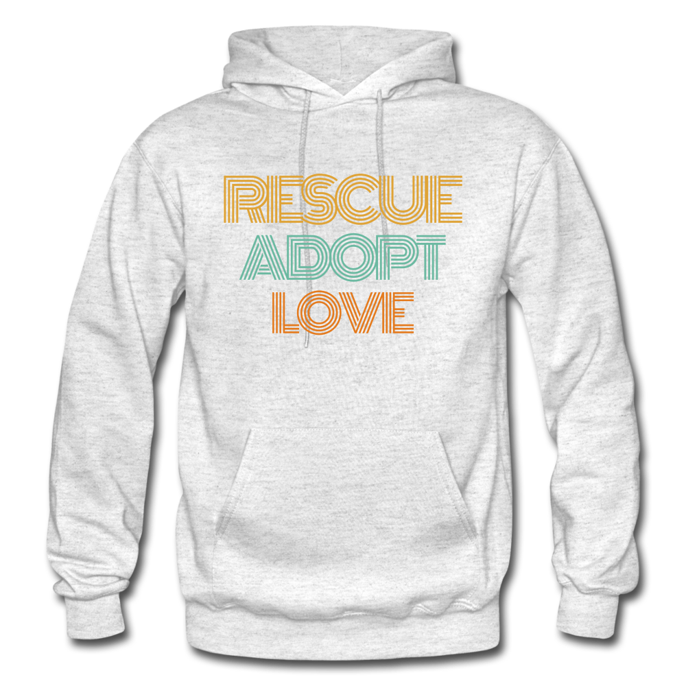 Rescue Adopt Love Hoodie - light heather gray