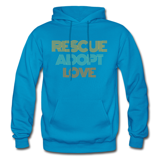 Rescue Adopt Love Hoodie - turquoise