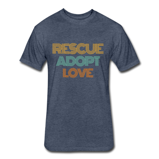 Rescue Adopt Love Tee - heather navy